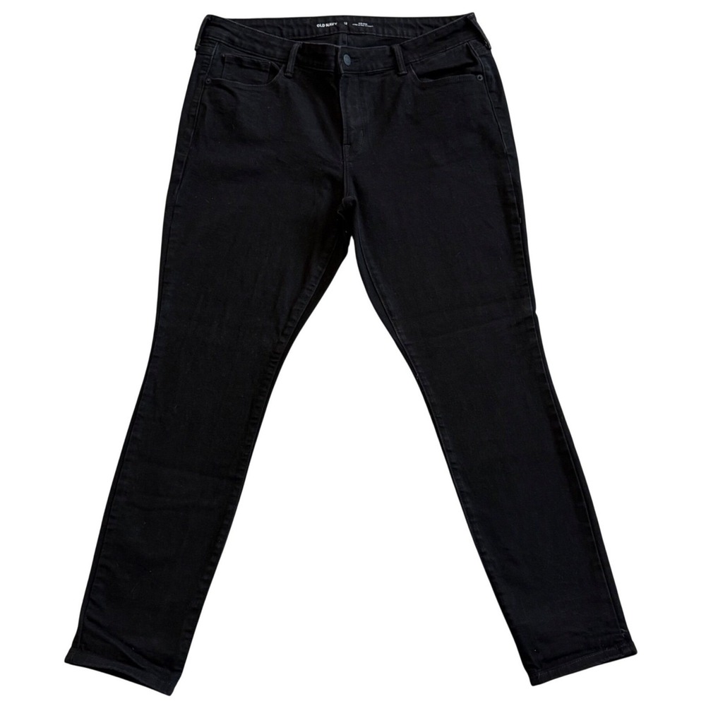 Old Navy Womens Black Mid Rise Pop Icon Skinny Jeans Size 12